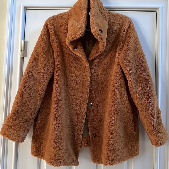 Marc Cain Brown Teddy Coat Sz3 US8 - Picture 1 of 16